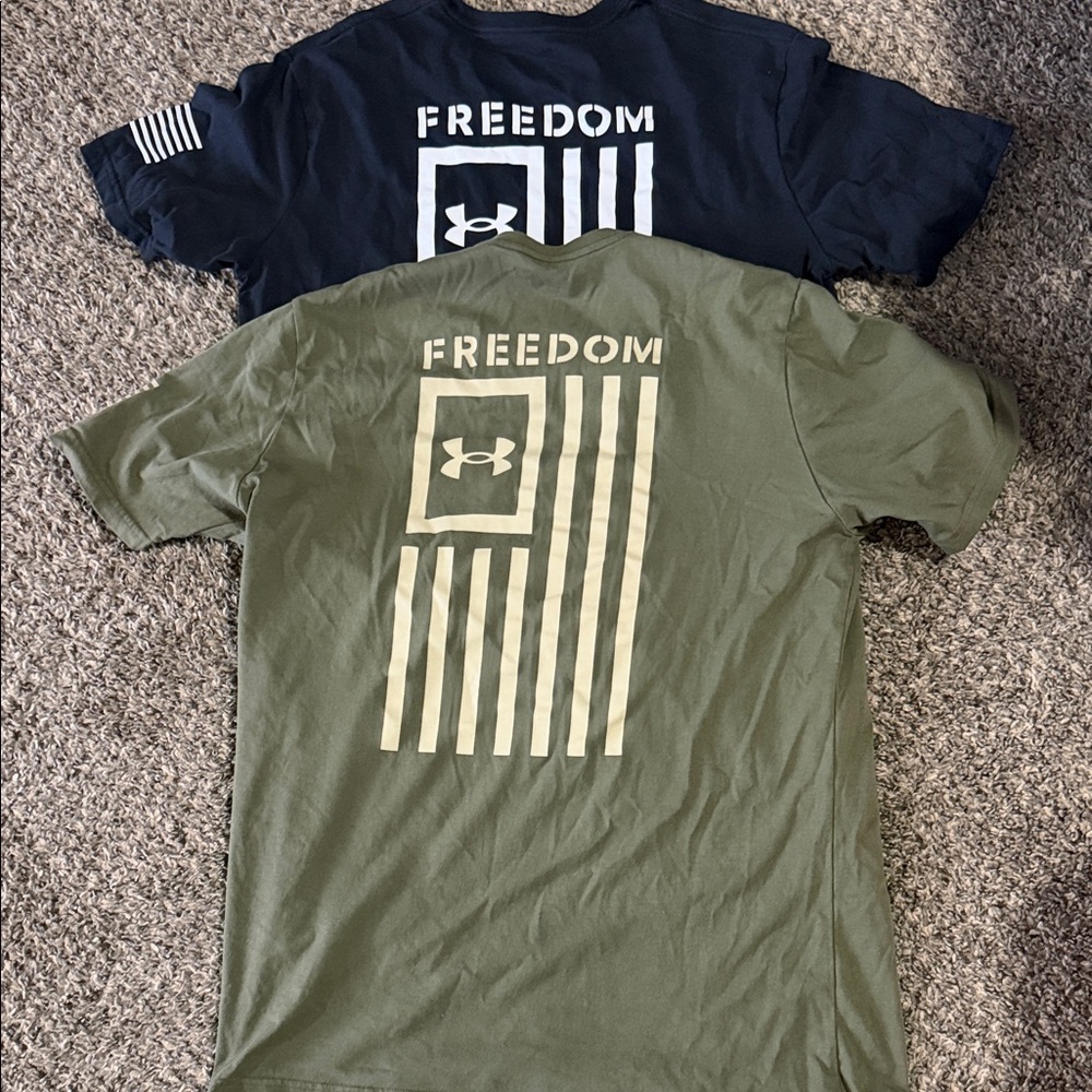 Under Armour Freedom Graphic Tee — Olive Green & Navy
